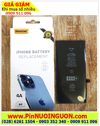 Pin iPhone 8Plus; Pin điện thoại di động iPhone 8PLUS (3430mAh, 3.7V-3.85V, dòng sạc 4A) chính hãng /Bảo hành 01 năm